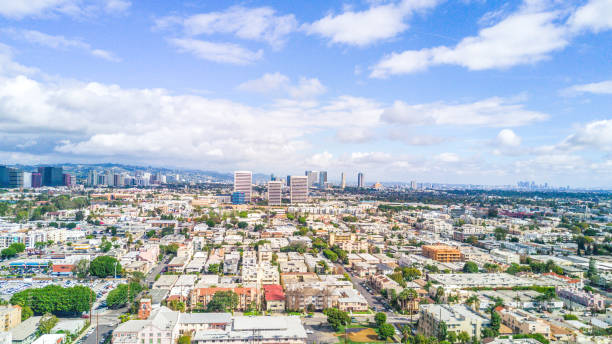 Culver City modern architecture with drone cleaning