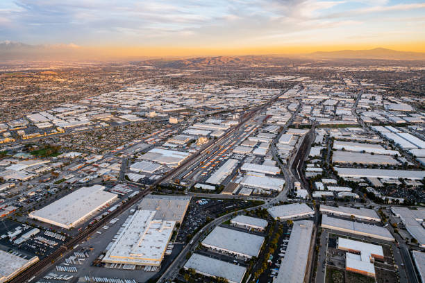 Downey residential area with drone cleaning