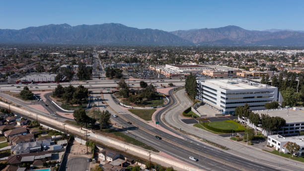 El Monte residential area with drone cleaning